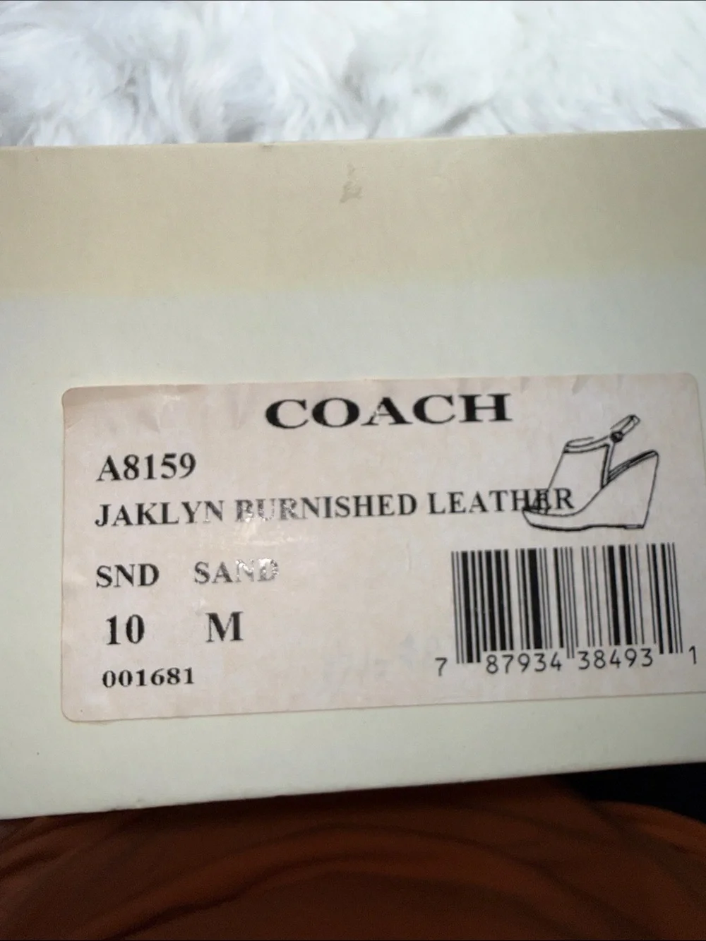 Coach Tan Perforated Leather Slingback Wedge Sandals